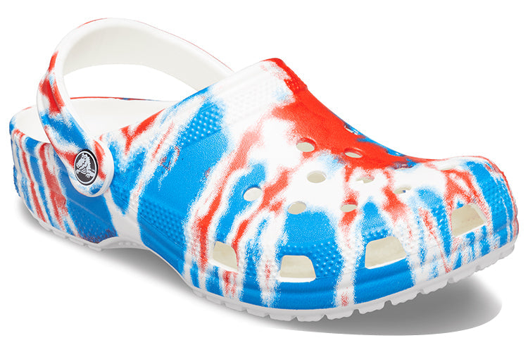 Crocs Classic Pattern Wear-Resistant Non-Slip Sports Unisex White Blue Red Sandals 'White Blue Red' 205453-928