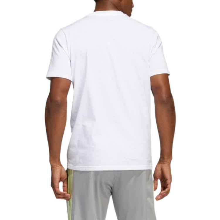 Men's adidas Alphabet Printing Casual Pullover Short Sleeve Japanese Version White T-Shirt HE4831
