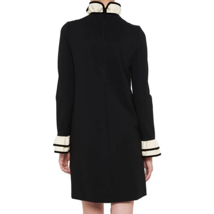 (WMNS) Gucci Viscose Jersey Dress With Ruffles 'Black' 479507-X9B36-1050