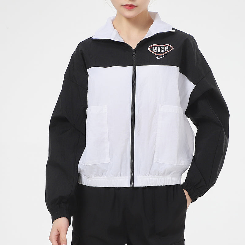 (WMNS) Nike Embroidery Logo Stand Collar Jacket White CZ8319-010