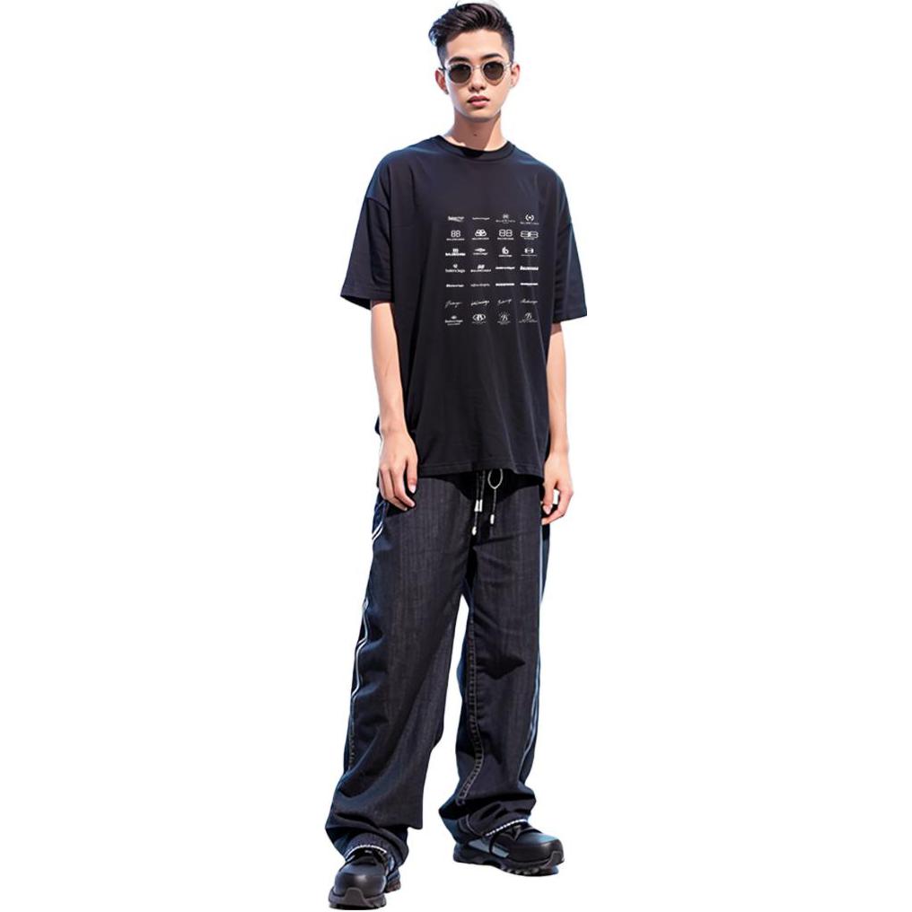 Balenciaga Archives Logos T-Shirt Oversized 'Black' 712398TNVQ71070