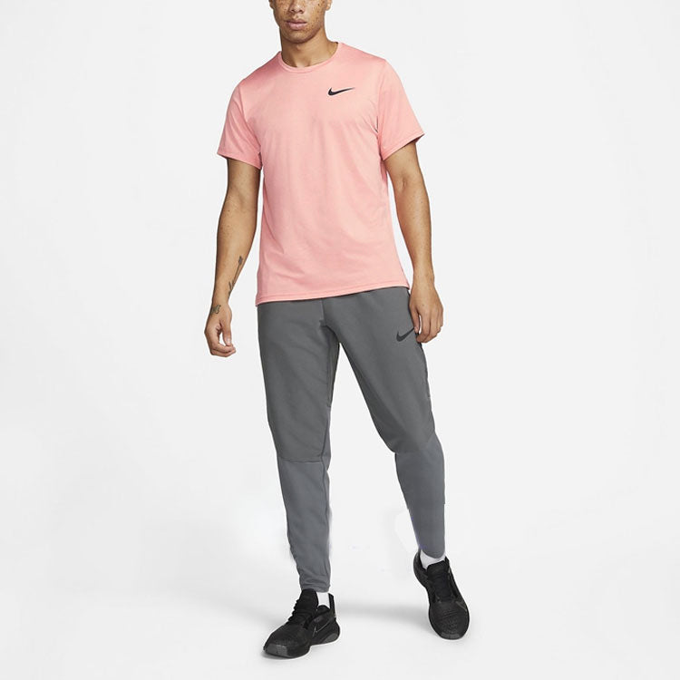 Nike Pro Dri-FIT Solid Color Casual Sports Quick Dry Round Neck Short Sleeve Pink CZ1182-827