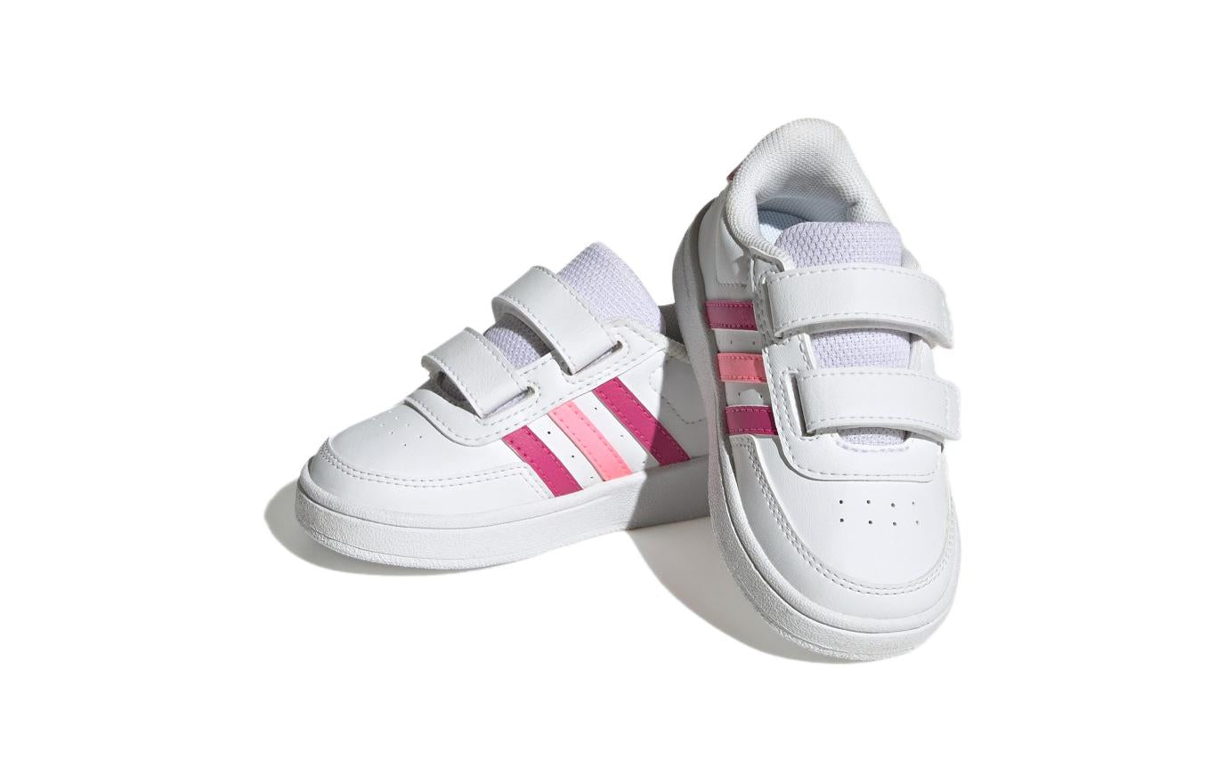(TD) adidas Breaknet Lifestyle Court Two-Strap Hook-and-Loop 'White Pink' HP8973