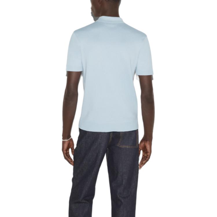 Gucci Silk Cotton Knit Polo Shirt 'Light Blue' 784644-XKD2A-4421