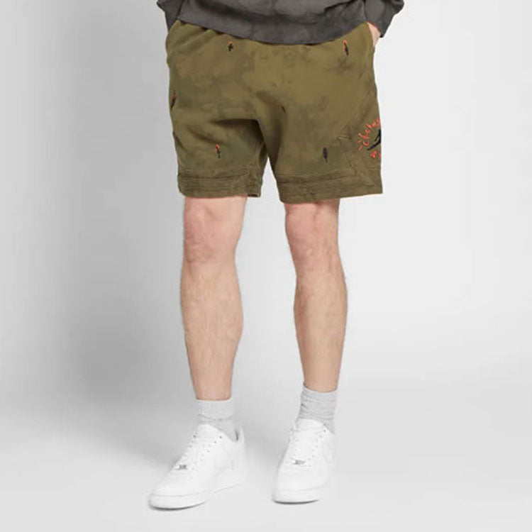 Air Jordan x Cactus Jack by Travis Scott Washed Suede Shorts 'Medium Olive' CN3425-222