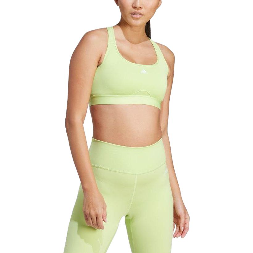 (WMNS) adidas Powerreact Training Medium-Support Bra 'Green' IK0165