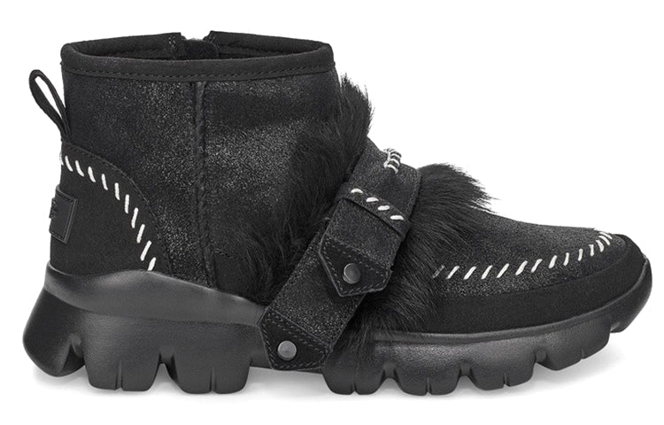 (WMNS) UGG Fluff Punk Ankle Boot 'Black' 1107309-BLK