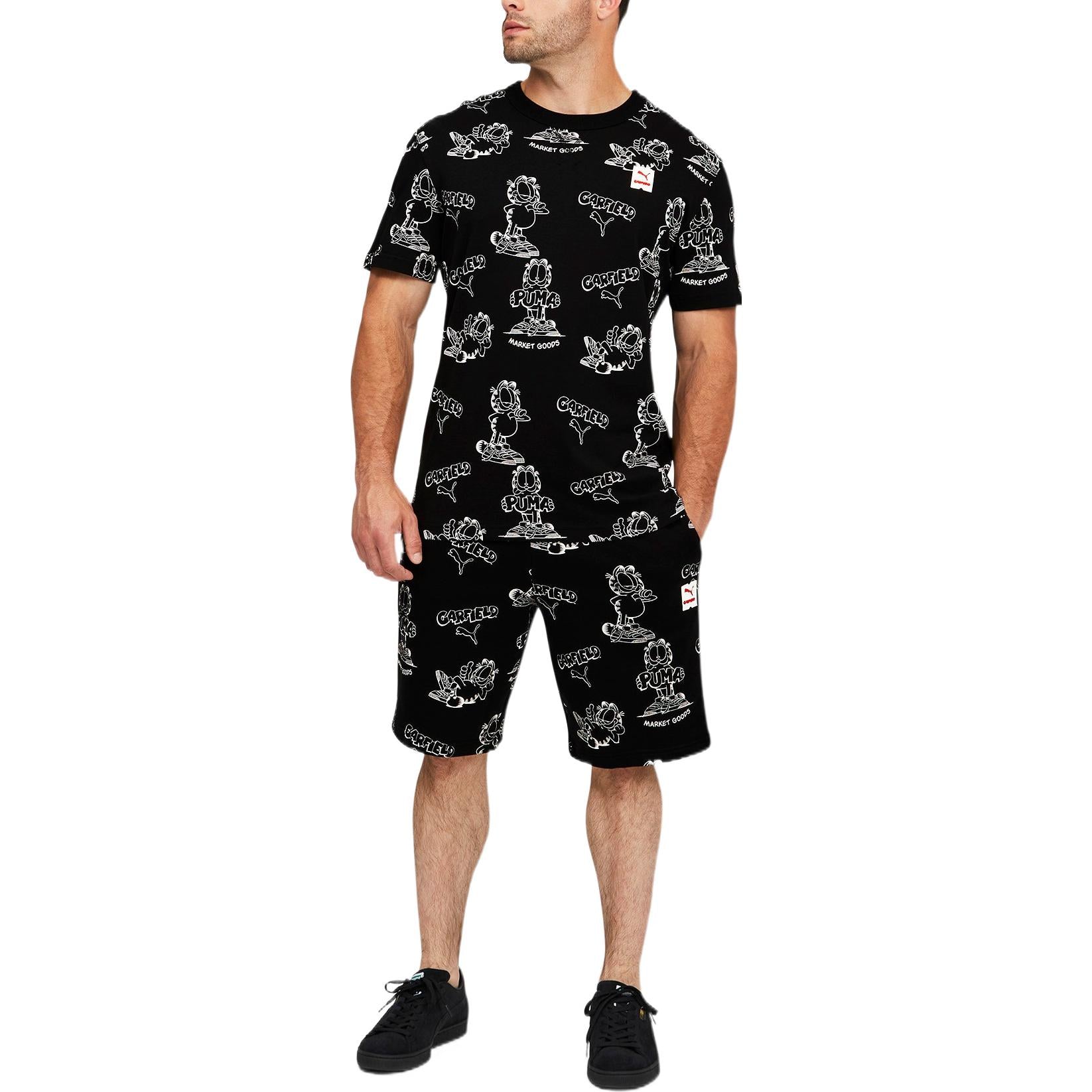 PUMA x Garfield All Over Printed Shorts 'Black' 534437-01