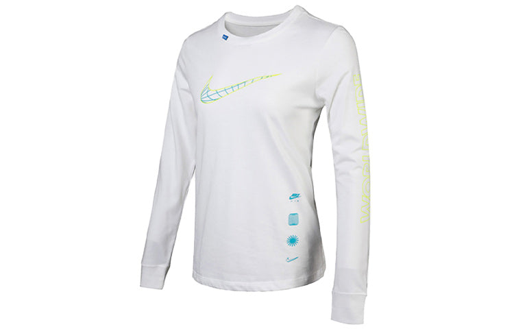 (WMNS) Nike Sportswear Round Neck Long Sleeves Casual White CV9174-100