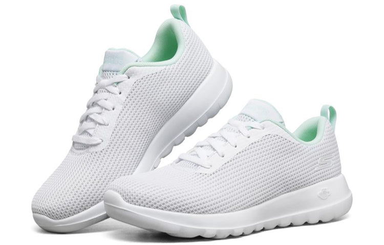 (WMNS) Skechers Go Walk Joy Running Shoes White/Green 15641-WMT