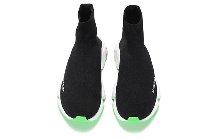Balenciaga Speed Sock-like Design Sneakers Black/Green 645056W2DB91073