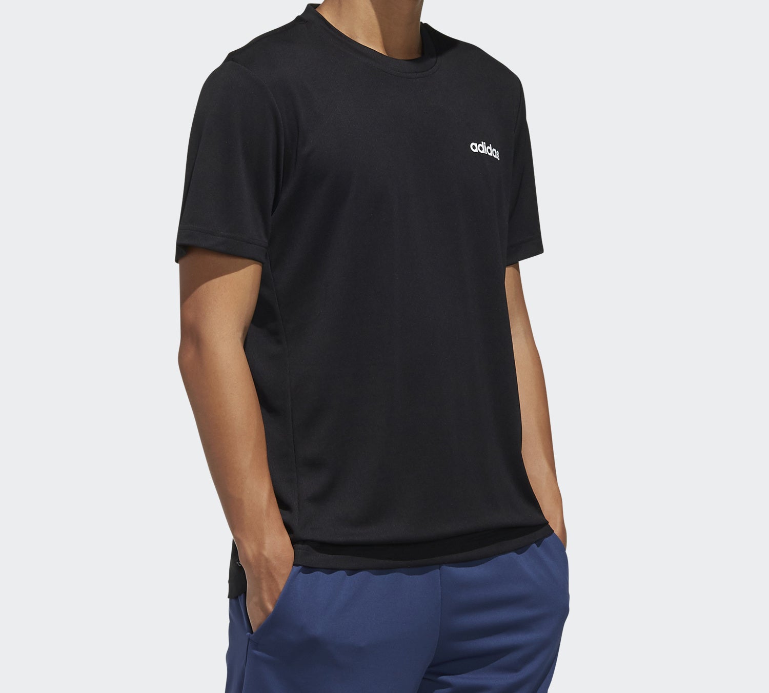 adidas D2M PL Tee Sports Short-sleeveTee Men Black FL0286