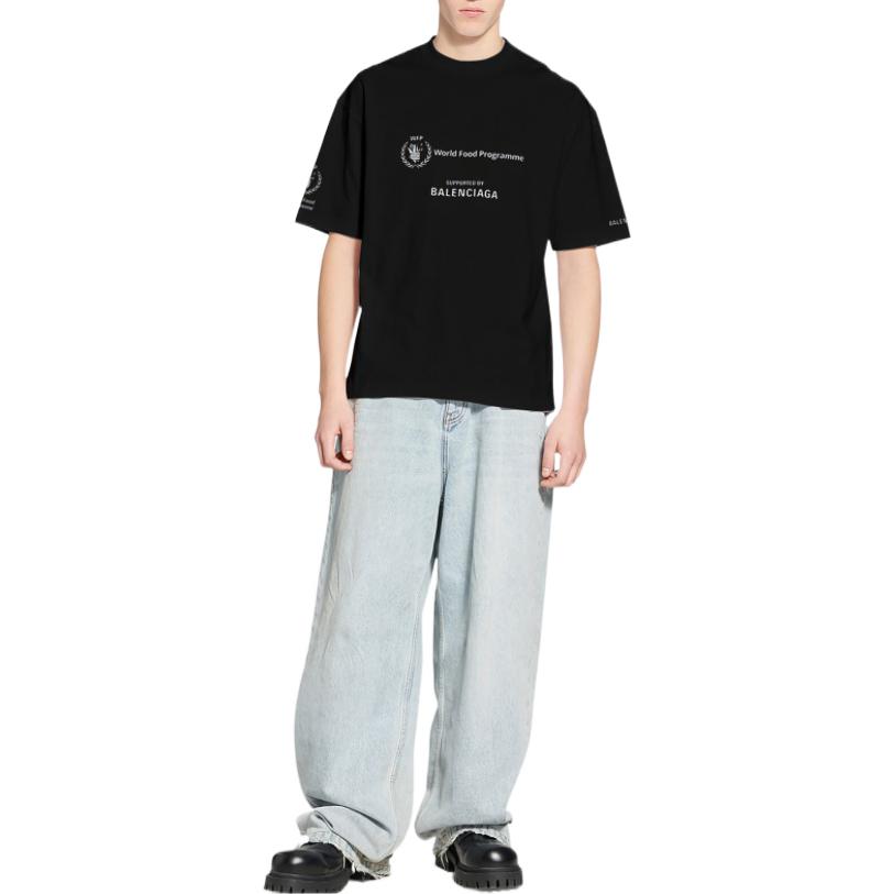 Balenciaga x WFP T-Shirt Medium Fit 'Black' 612966TMVL21070