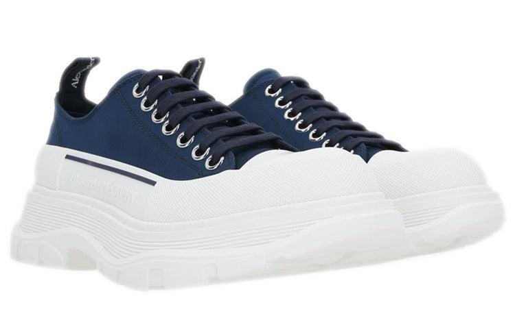 (WMNS) Alexander McQueen Tread Slick Lace Up Shoes 'Blue White' 611705W4S914532