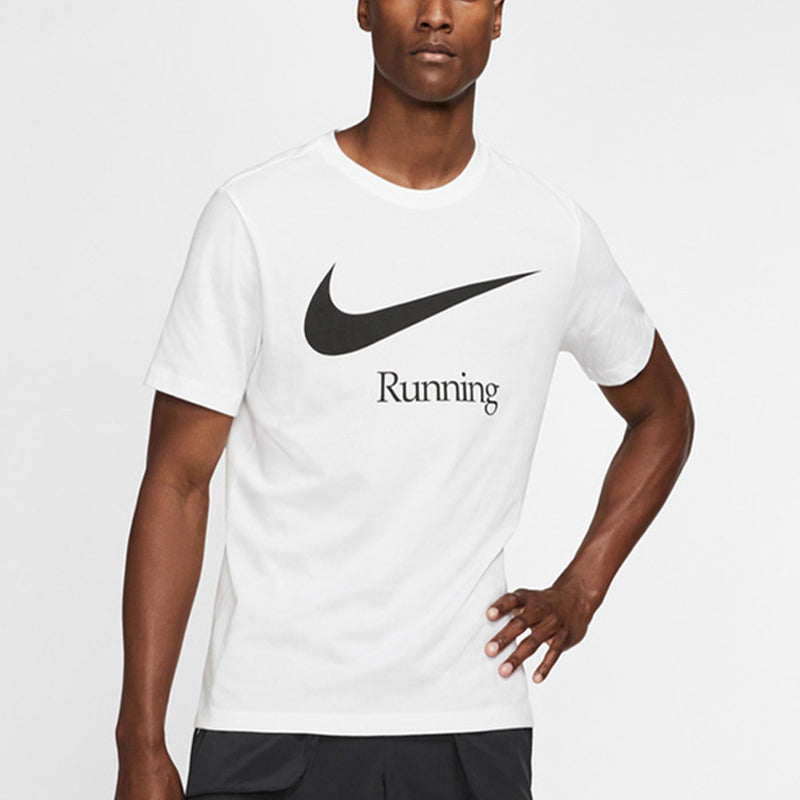 Nike Dri-FIT Logo Printing Sports Quick Dry Short Sleeve White DB5590-100