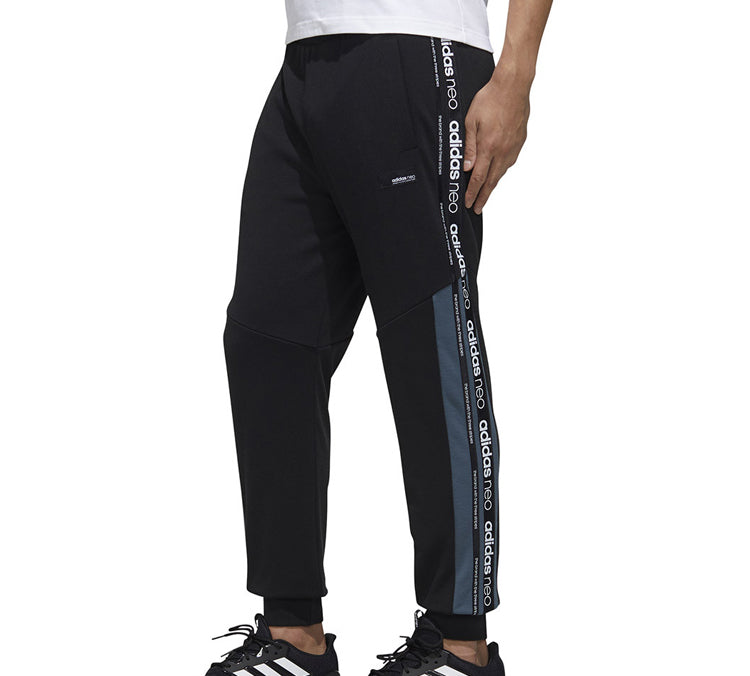 adidas neo M Ss Tp 1 Splicing Sports Pants Black FN6533