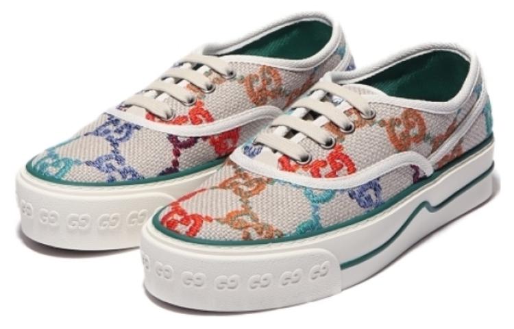 (WMNS) Gucci Tennis 1977 GG Embroidered Logo 'Grey Multicolor' 659950-UFT60-8469
