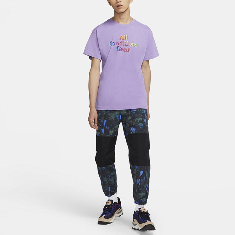 Nike ACG Alphabet Logo Casual Short Sleeve Couple Style Purple CV7548-583
