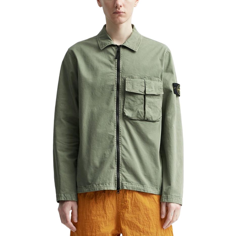 STONE ISLAND Compass-Patch Zipped Shirt Jacket 'Green' 781510304-V0155
