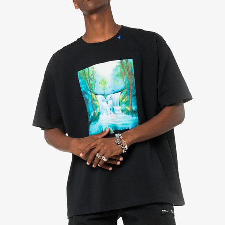Off-White FW19 Waterfall S/S Over TeeBlack Multicolor OMAA038E191850151088