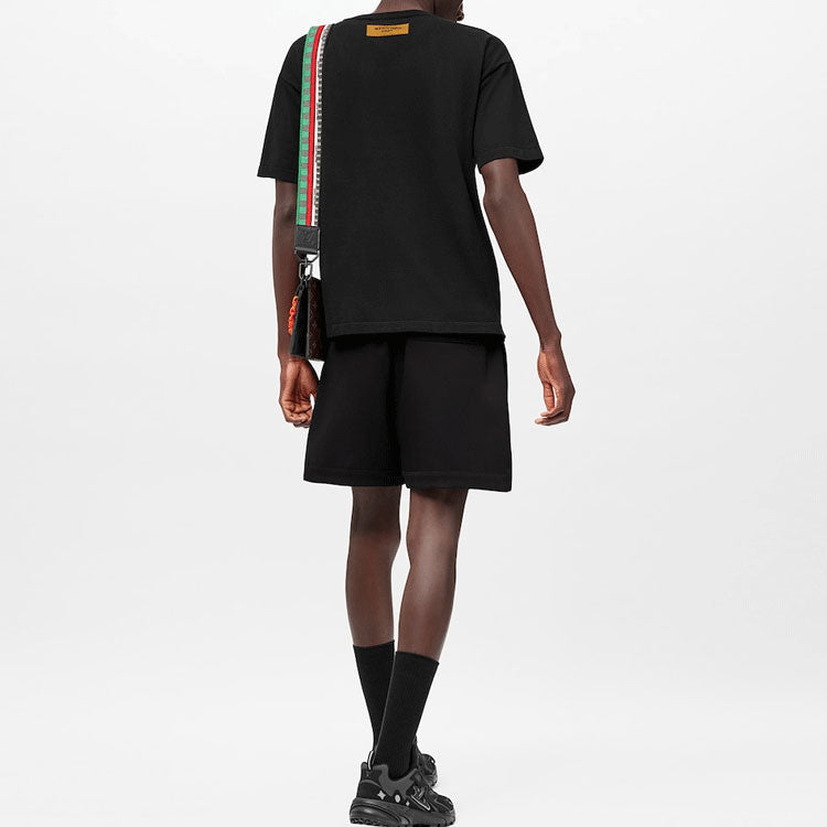 Men's LOUIS VUITTON Round Neck Short Sleeve Black 1A9T5S