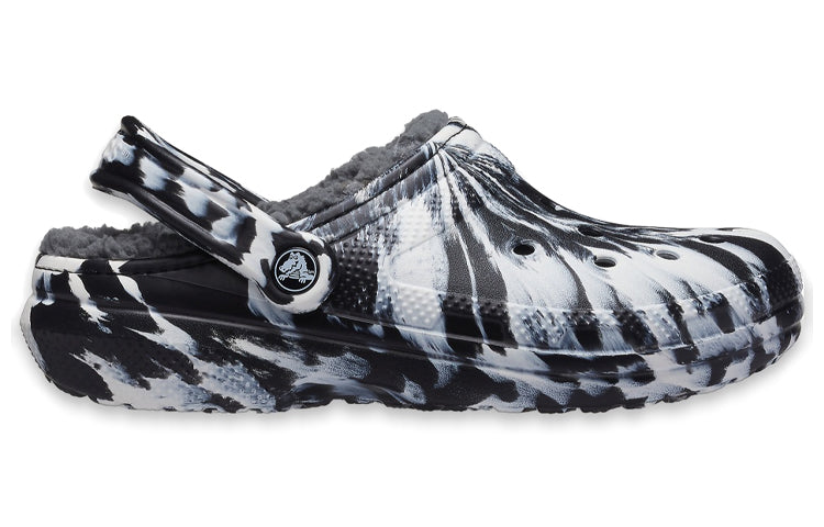 (WMNS) Crocs Classic Lined Clog Outdoor Sandals 'Marbled White Black' 207180-103