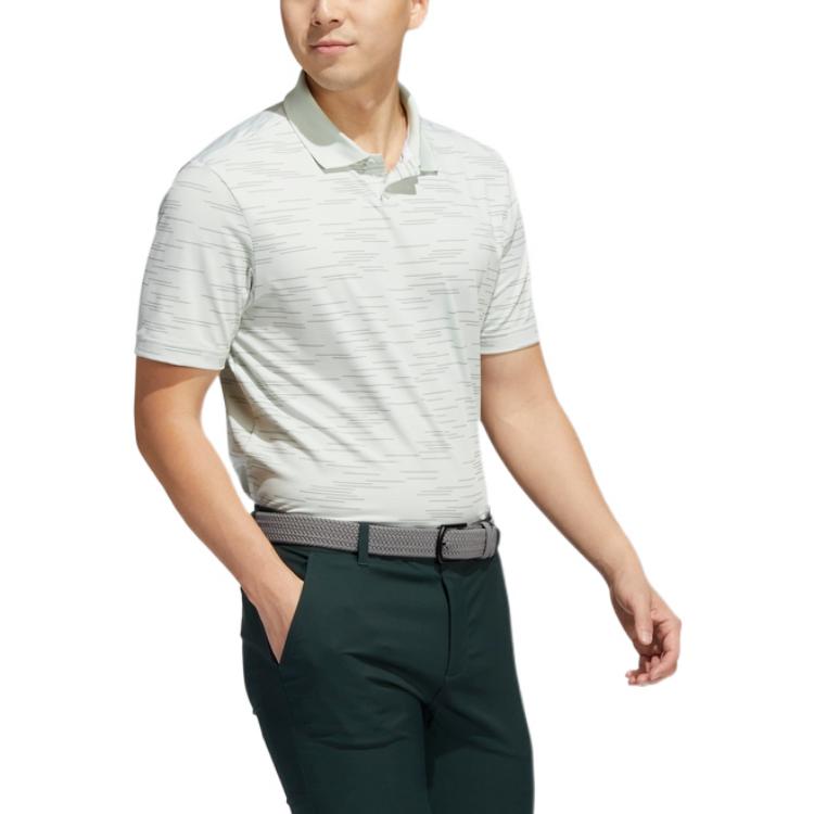 Men's adidas Large Line Detail Short Sleeve Gray Polo Shirt HS9446