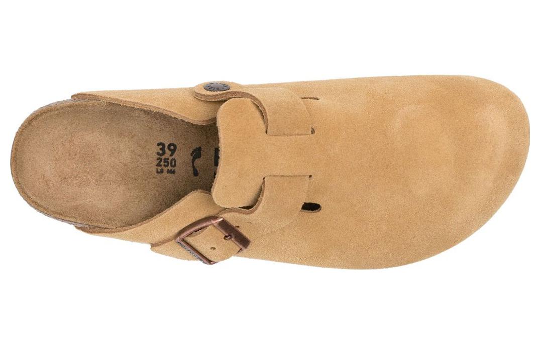Birkenstock Boston Suede Leather Narrow Fit 'Latte Cream' 1026164