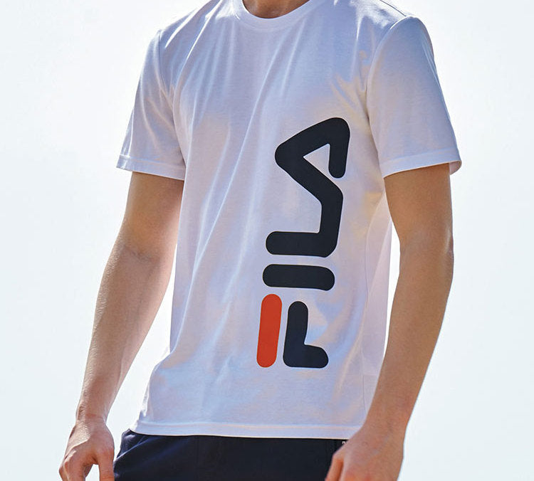 FILA Contrasting Colors Large Logo Printing Short Sleeve White F11M028163F-WT