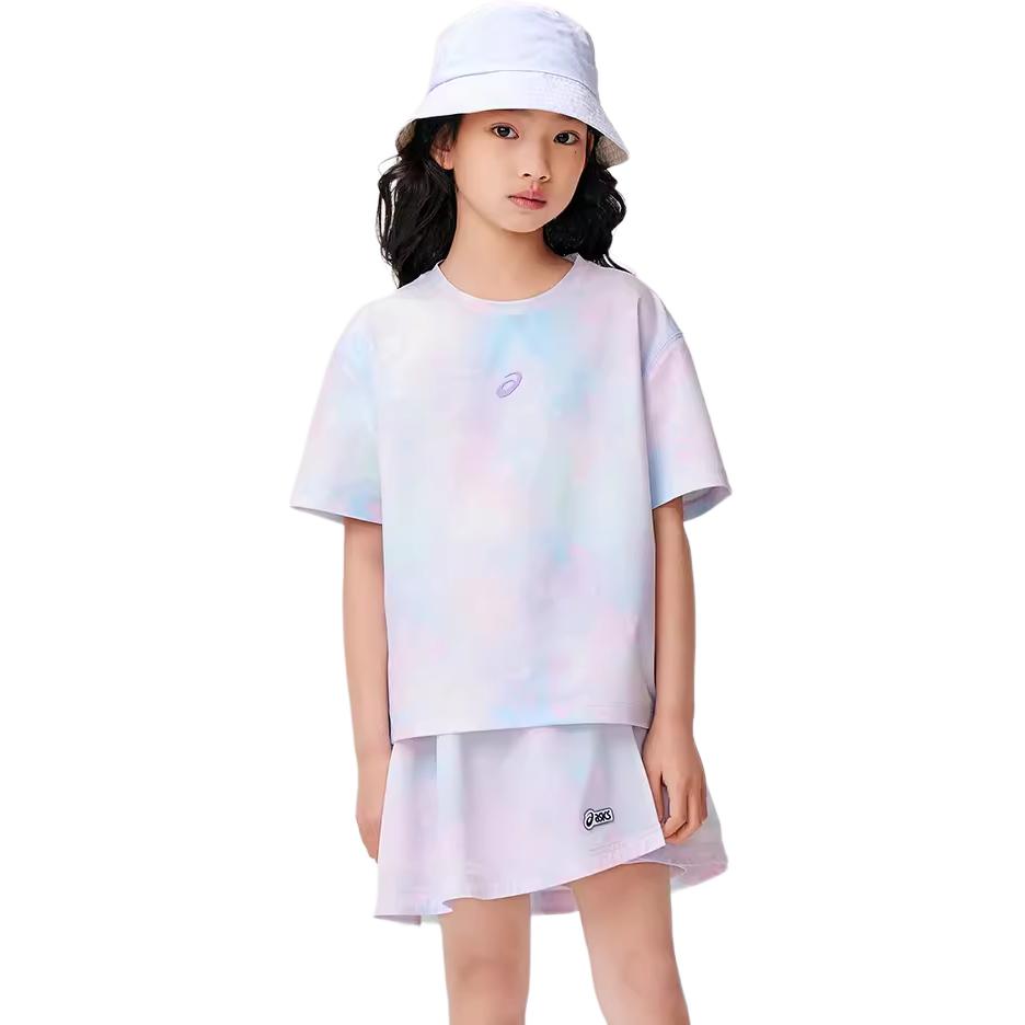 (GS) ASICS Short Sleeved Tie-Dye T-shirt 'Blue Purple' 332241174014