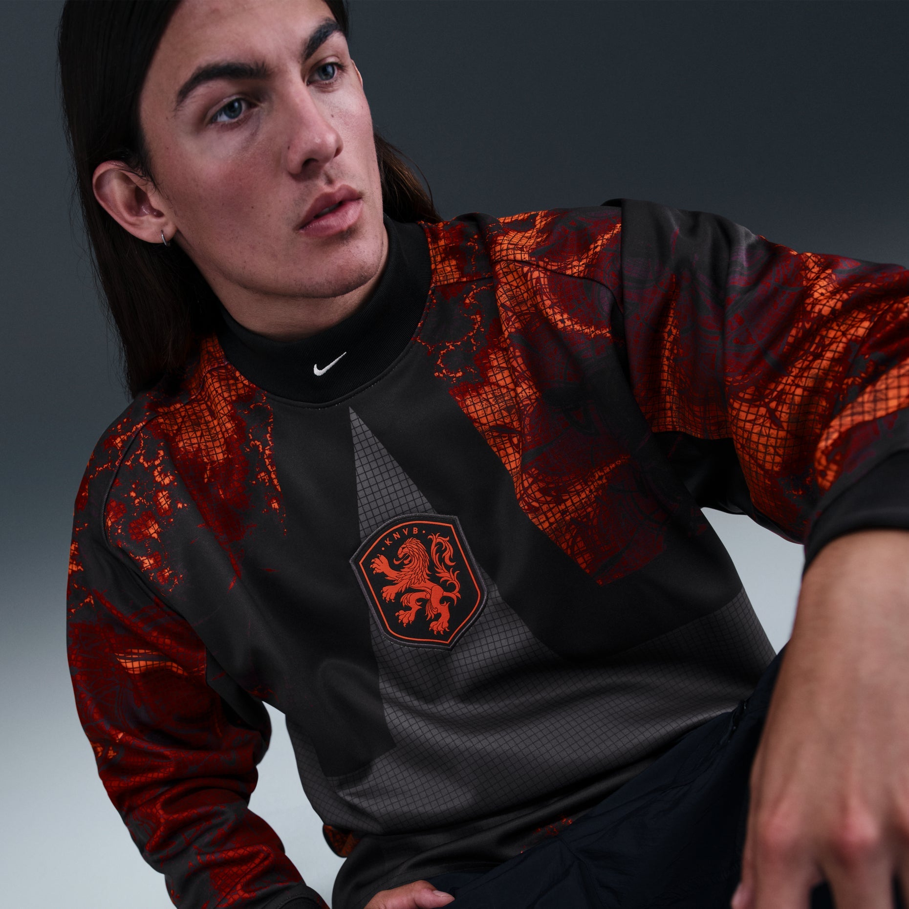 Nike Netherlands Goalkeeper Jersey 'Black Hyper Crimson White' IO0785-010