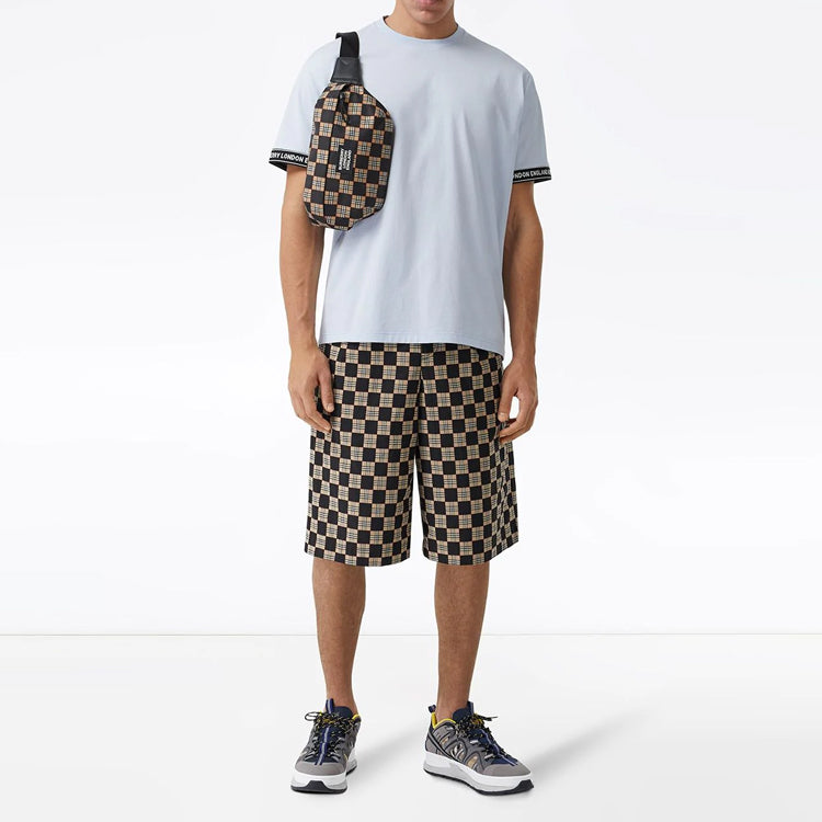 Men's Burberry Logo Loose Fit Short Sleeve Light Blue 8029449