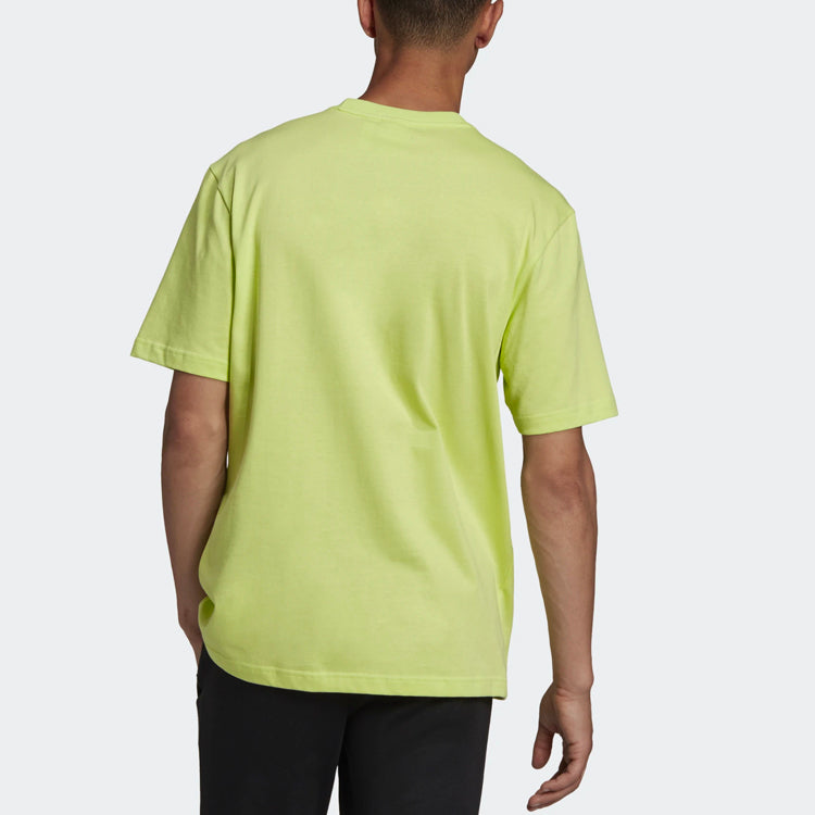 adidas originals Alphabet Printing Sports Round Neck Short Sleeve Yellow GN2345