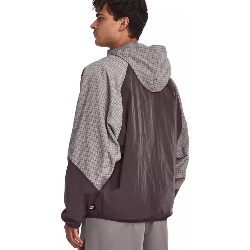 Under Armour RUSH Woven 1/2 Zip Hooded Top 'Grey Brown' 1379678-294