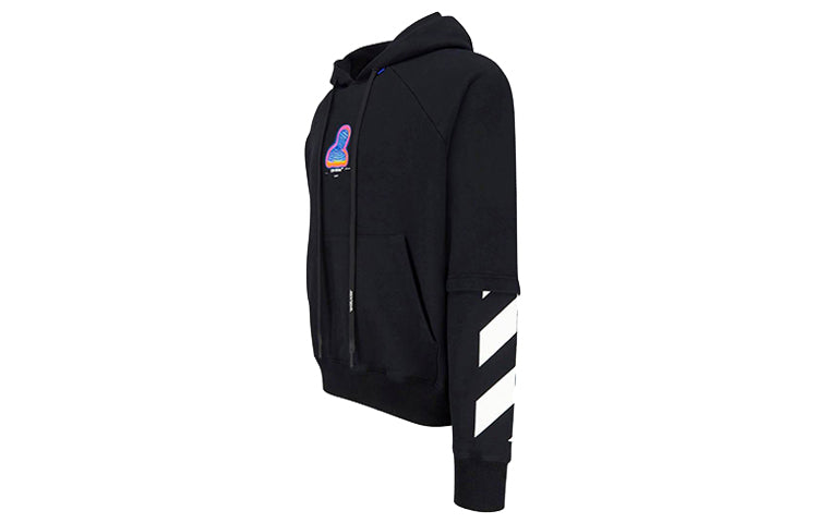 Men's Off-White Character Printing Black OMBB051E19E300061088