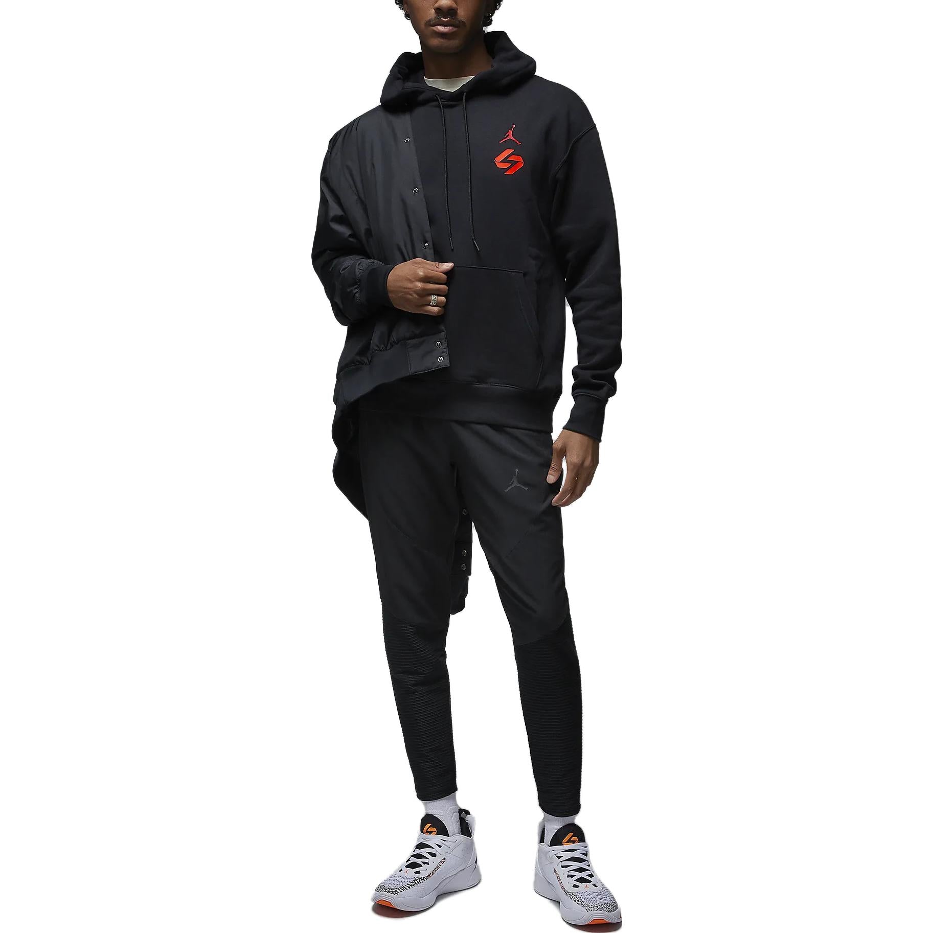 Air Jordan Luka Logo Hoodie 'Black Red' DZ3512-011