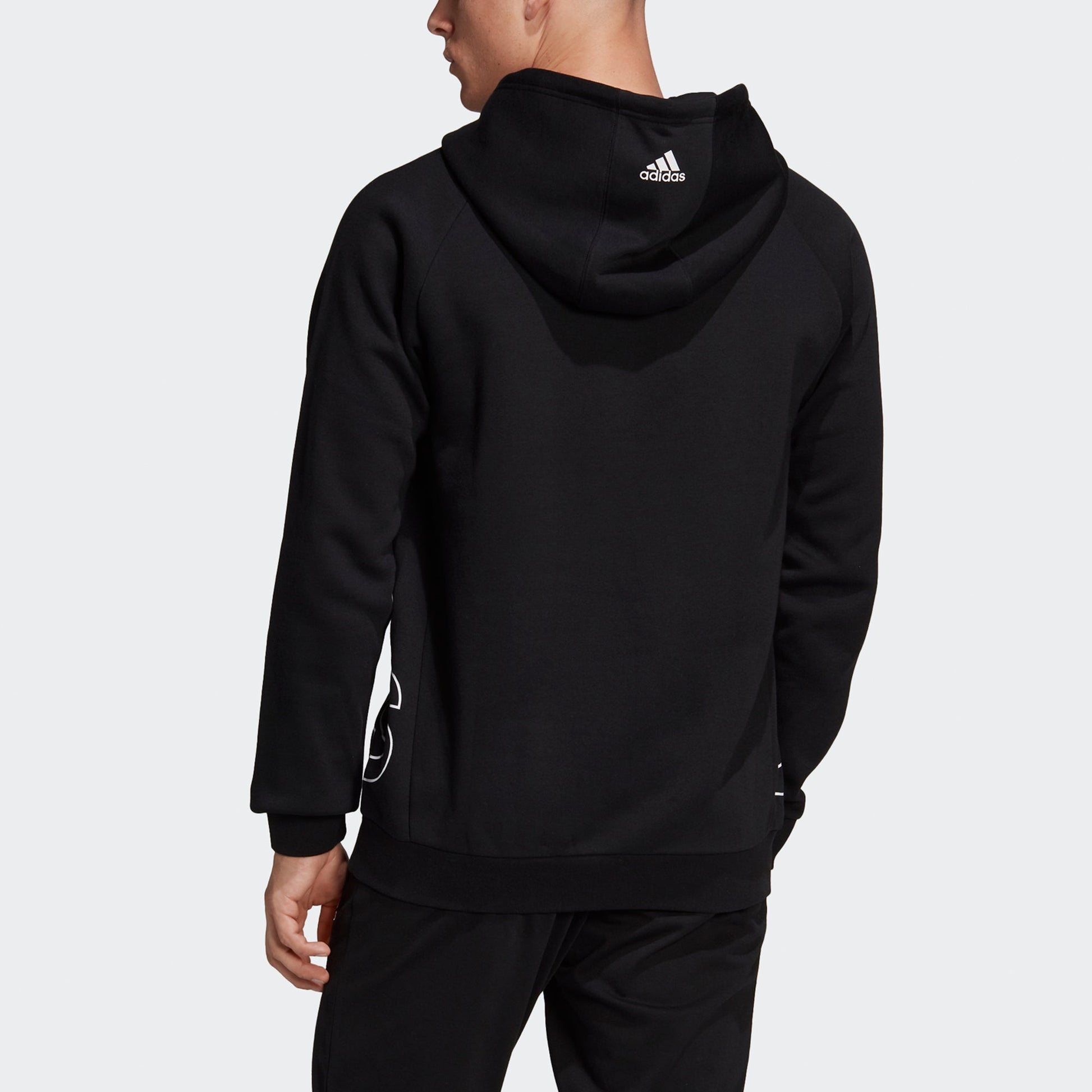 Men's adidas Big Lo Hd Fl Logo Printing Pullover Sports Black HB5089