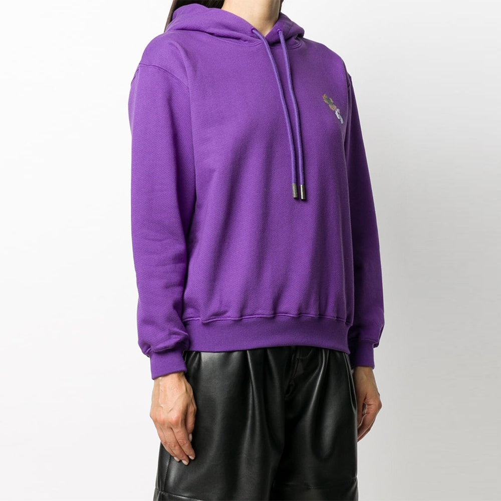 (WMNS) Off-White Leaves Arrow Drawstring Hood Purple Hoodie OWBB032E20JER0033501