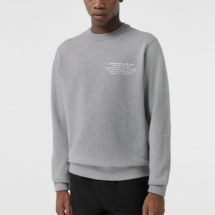 Men's Burberry SS21 Alphabet Printing Cotton Sports Gray 80427521