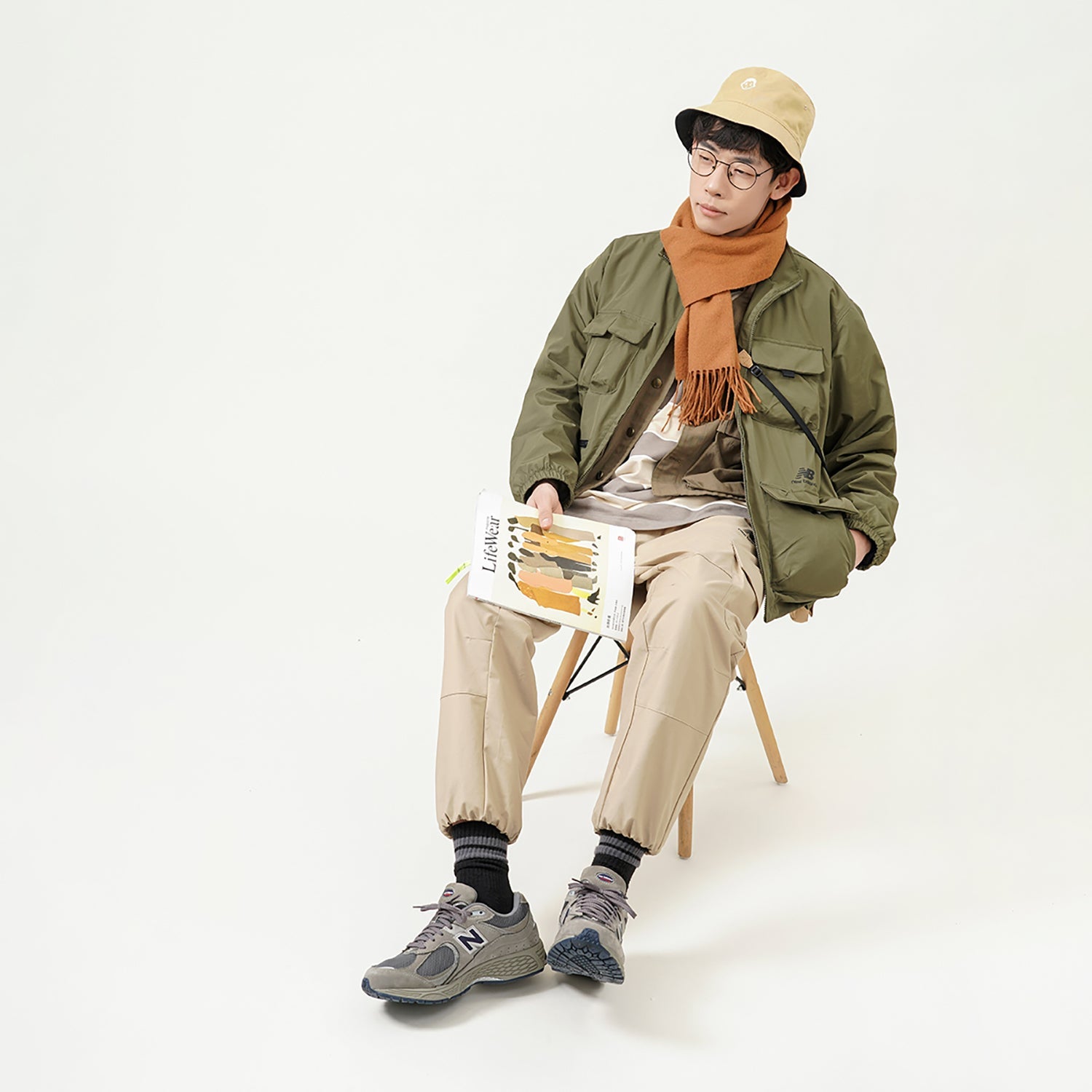 New Balance Men's New Balance Casual Sports Stand Collar Woven Military Green Jacket AMJ21368-NTD