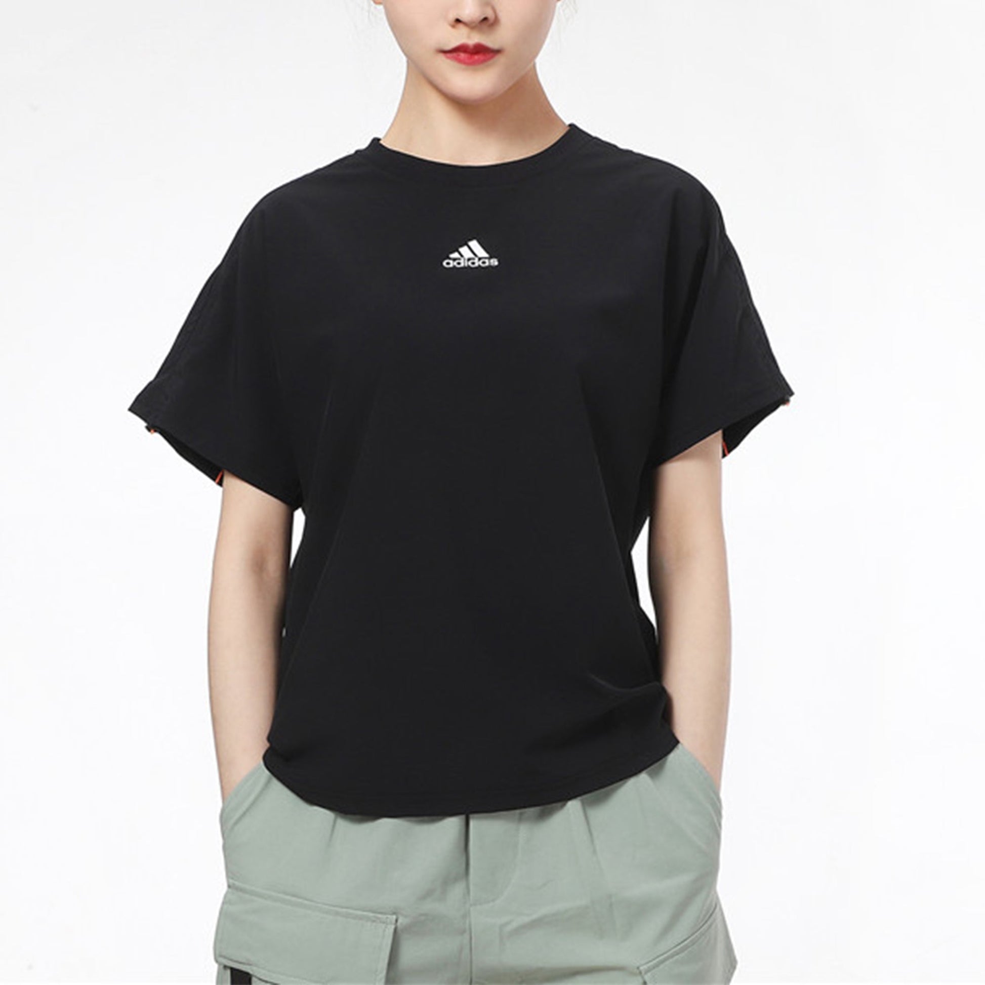 (WMNS) adidas Tech Woven t-shirt 'Black' GP0592