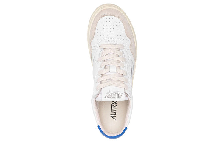 (WMNS) AUTRY Medalist Low Leather and Suede 'White Beige Blue' AULW-LS49