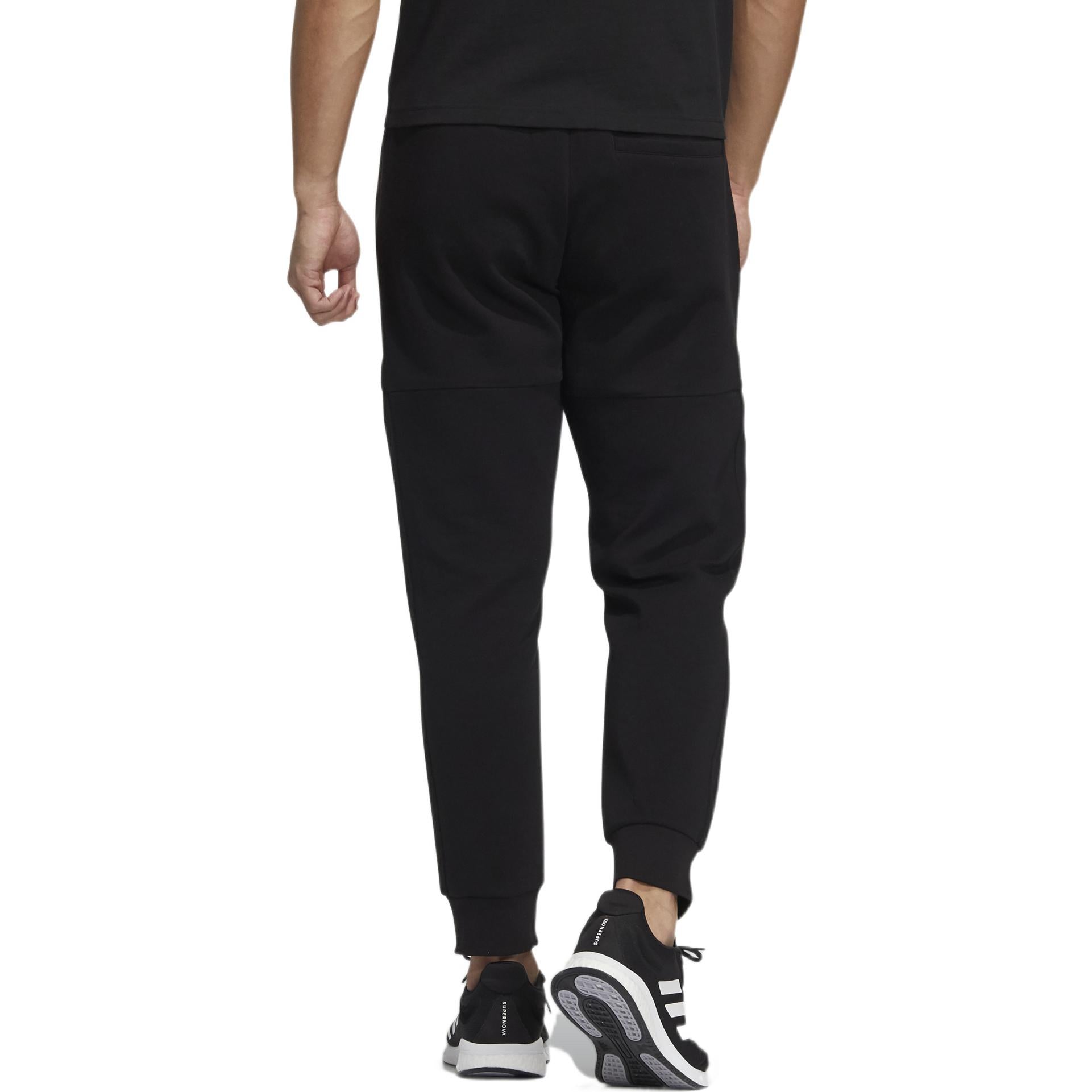 Men's adidas Solid Color Knit Bundle Feet Sports Pants/Trousers/Joggers Black HE7444