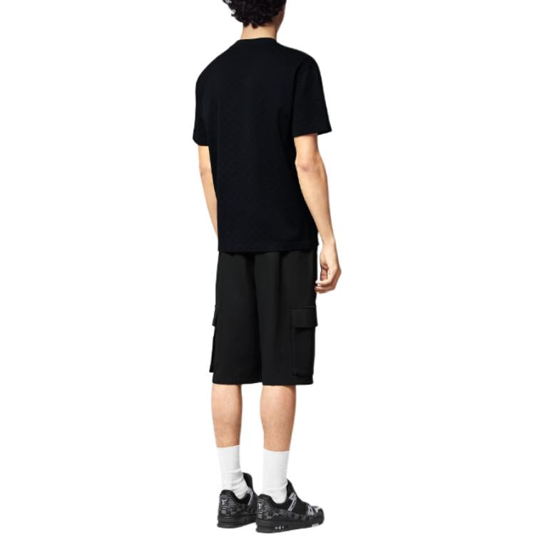 LOUIS VUITTON Damier Cotton Pique T-Shirt 'Black' 1AFRAL