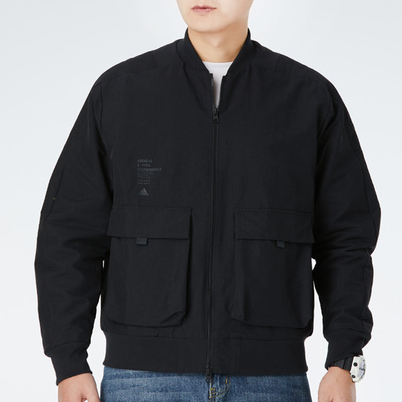 adidas Th Jkt Bomb Fleece Lined Stay Warm Casual Sports Jacket Black GM4403
