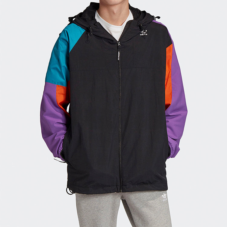 adidas originals Colorblock Athleisure Casual Sports Jacket Black GC8703