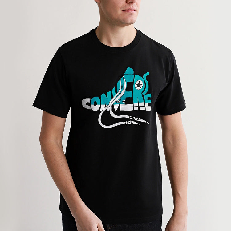 Men's Converse Printing Short Sleeve Sports Black 10018553001
