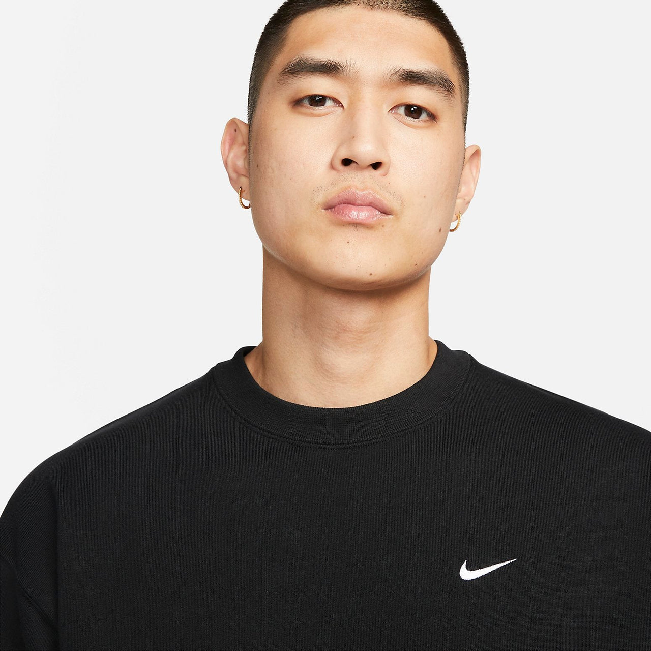 Nike Solo Swoosh Short Sleeve French Terry Top Asia Sizing 'Black' DX0881-010
