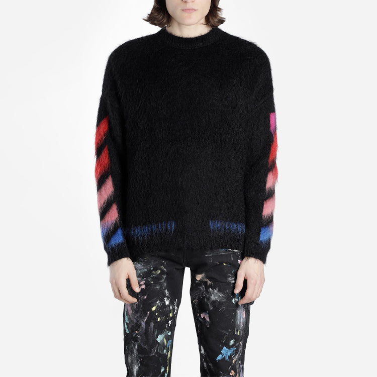 Men's Off-White Back Arrow Loose Fit Black OMHA036E19B020241088