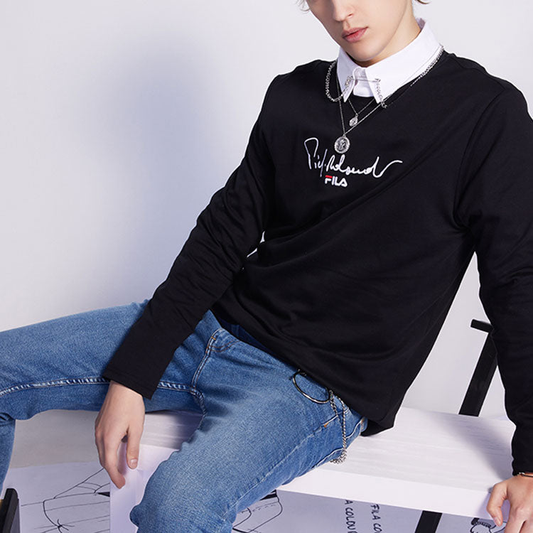 FILA Casual Round Neck Knitted Long Sleeve For Men Black F11M118232F-BK
